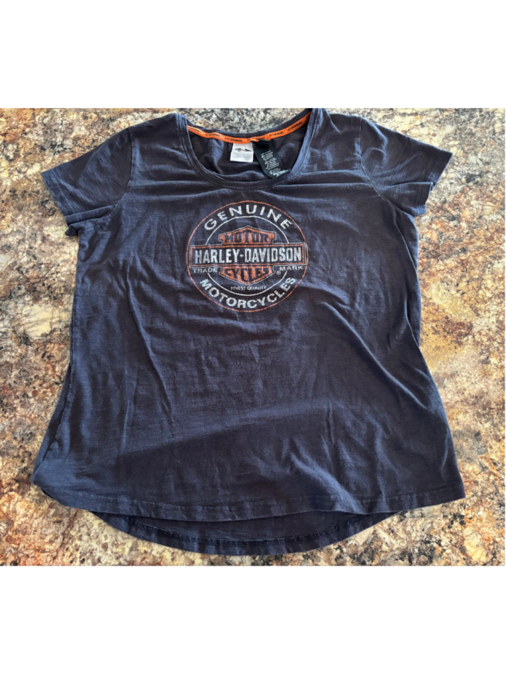 Harley-Davidson Women’s XL Burnout Graphic T-Shirt Black High-Low Hem
